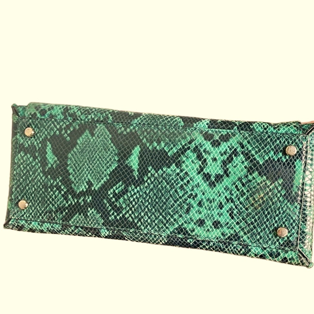Kate Spade Denee South Kensington Teal Snakeskin Tote EUC - Picture 9 of 11